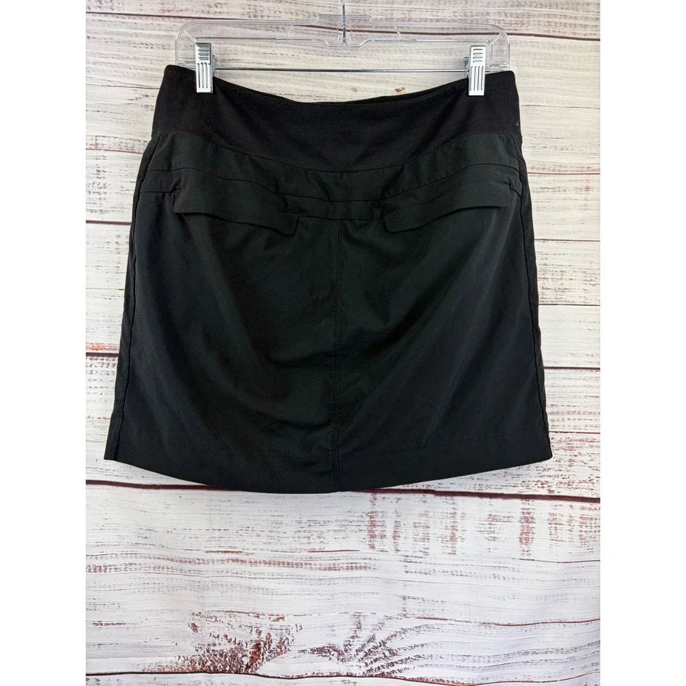 Athleta Soho Skort Black Active Hiking Travel Skirt with Pockets Size 8